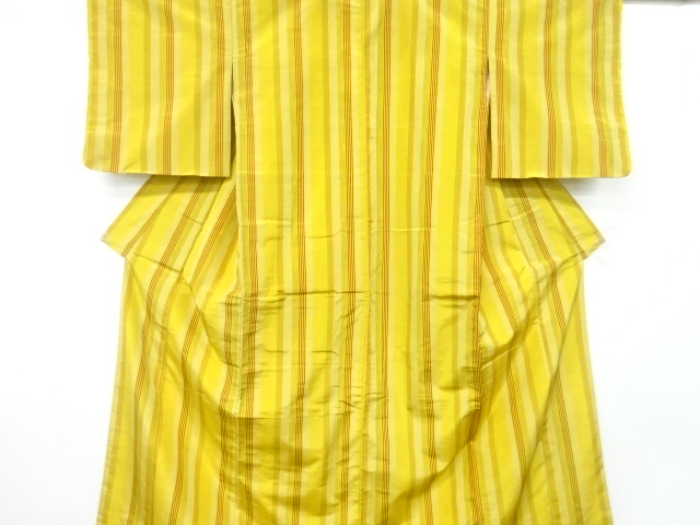 アンティーク　縞模様織出し米沢紬着物